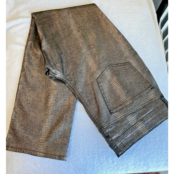 NYDJ Marilyn Straight Jeans Glamorous muted metallic Snake Print Coated Denim 12 - Picture 4 of 11